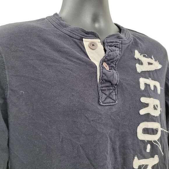 2/$20 Aeropostale Black Classic Logo Casual Top Long Sleeve Size: M - Picture 4 of 6